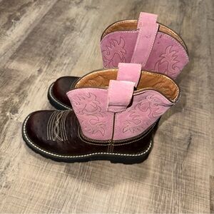 Girls Ariat Fatbaby Pink Boots Size 6B